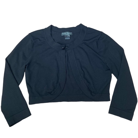 Jessica Howard Evenings Shrug Black 3/4 Sleeve Women’s Small Cropped Cardigan - Picture 1 of 5